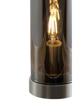 Stolové lampy NOWA GmbH Stolová lampa z fľaškového skla, dymovo sivá