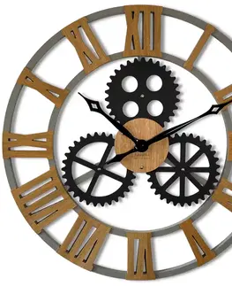 Hodiny Dizajnové nástenné hodiny Industrial 2. z229-1a1d 80 cm, šedá