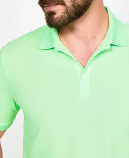 dresy Pánska golfová polokošeľa s krátkym rukávom WW500 reflexná zelená