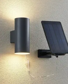 Solarné lampy na stenu Lindby Lindby Maurun nástenné LED svietidlo, antracitová