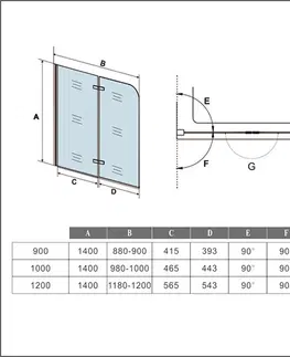 Sprchové dvere H K - Vaňová zástena S22 100x140cm - dvojdielna sklopná, číre sklo SE-S22-100