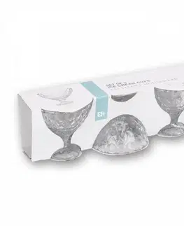 Poháre Kinekus Pohár na zmrzlinu 200ml, sklo, balenie 3ks, dizajn diamant