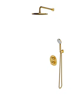 Kúpeľňa OMNIRES - Termostatický sprchový systém pre podomietkovú inštaláciu, brúsené zlato SYSYT05GLB