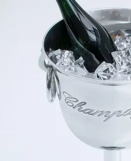 Dekorácie LuxD Dizajnový chladič šampanského Champagne 75 cm / strieborná