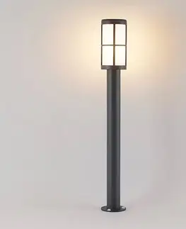 Osvetlenie príjazdovej cesty Lucande Lucande Kelini chodníková lampa, 90 cm, tmavosivá