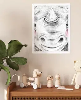 Obrazy do detskej izby Obraz do detskej izby - Dekorácia nosorožec