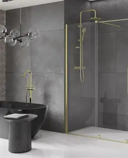 Sprchovacie kúty MEXEN/S - Velár sprchovací kút 160 x 90, transparent, zlatá kartáčovaná 871-160-090-01-55