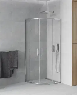 Sprchovacie kúty MEXEN - Rio štvrťkruhový sprchovací kút 90x90, sklo transparent, chróm 863-090-090-01-00