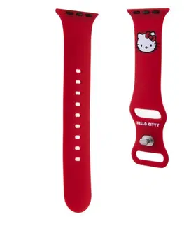 Príslušenstvo k wearables Hello Kitty Liquid Silicone Kitty Head Logo remienok pre Apple Watch 38/40 mm, červená