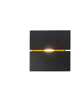 Nastenne lampy Moderná nástenná lampa čierna so zlatou 9,7 cm - Transfer Groove