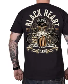 Pánske tričká Tričko BLACK HEART Beer Biker čierna - XXL