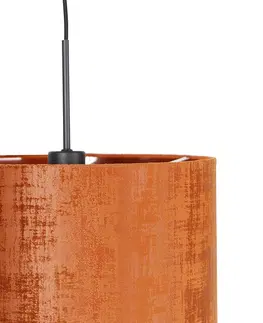 Zavesne lampy Moderná závesná lampa čierna s odtieňom oranžová 35 cm - Combi