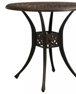 Záhradné stoly Záhradný stôl liaty hliník Dekorhome Bronzová
