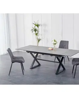 Jedálenské stoly Jedálenský rozkladací stôl, sivá/čierna, 160-240x90x76 cm, LUXOL