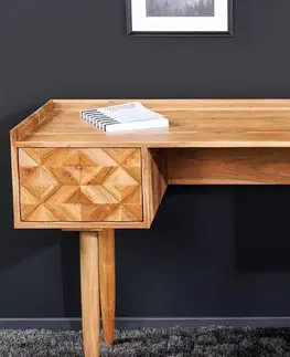 Písacie stoly LuxD Dizajnový písací stôl Halia Honey 132 cm akácia