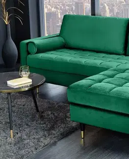Dizajnové taburety LuxD Dizajnová taburetka Adan 80 cm smaragdovo-zelený zamat