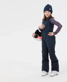 nohavice Detské lyžiarske hrejivé a nepremokavé nohavice PNF 900 tmavomodré