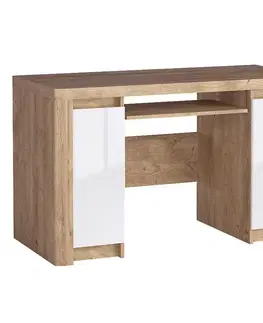 Moderné kancelárske stoly Písací stôl Livinio L14 ribbeck/biely lesk