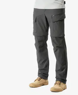 nohavice Pánske odopínateľné trekingové nohavice Travel 900 2v1 sivé