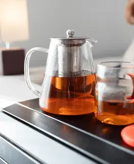 Čajníky TEMPO-KONDELA KLARY, čajník so sitkom, 1,3 l, sklenený