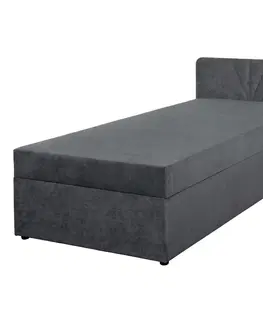 Postele Boxspringová posteľ, jednolôžko, sivá, 90x200, univerzálna, SUPA