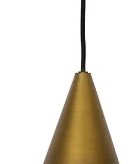 Zavesne lampy Moderné závesné svietidlo zlaté s jantárovým sklom 4-light - Drop