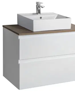 Kúpeľňa AQUALINE - ALTAIR Nábytková zostava do kúpeľne, šírka 87,1 cm, biela/dub emporio AI290-01