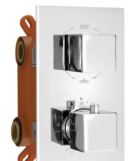 Kúpeľňové batérie SAPHO - LATUS podomietková sprchová termostatická batéria, box, 3 výstupy, chróm 1102-63