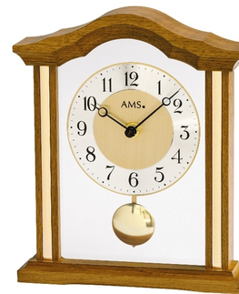 NÁSTENNÉ HODINY AMS Luxusné drevené stolové hodiny 1174/4 AMS 23cm