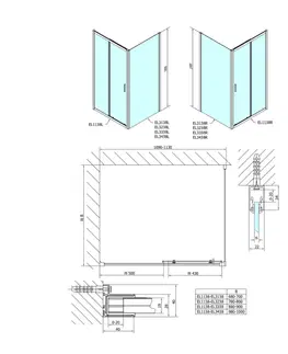 Sprchové dvere POLYSAN - EASY obdĺžniková sprchová zástena 1100x1000 L/P varianta, sklo Brick EL1138EL3438