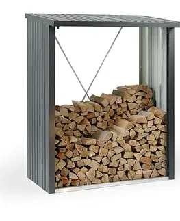 Drevníky Biohort Multifunkční sklad krbového dreva - drevník WoodStock 157 x 102 (sivá kremeň metalíza)