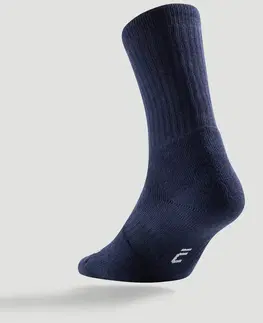 bedminton Tenisové ponožky RS 500 vysoké 3 páry tmavomodré