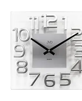 Hodiny Nástenné sklenené hodiny JVD HT110.1, 32cm strieborná