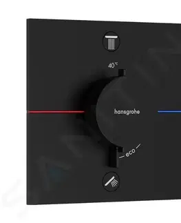 Kúpeľňové batérie HANSGROHE HANSGROHE - Sprchový set s termostatem pod omítku, s tělesem, průměr 36 cm, 3 proudy, matná černá SANI21HHH411