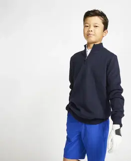 mikiny Detský golfový pulóver do vetra modro-čierny