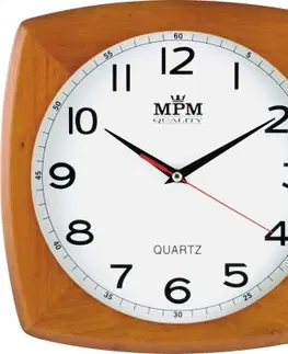 Hodiny Nástenné hodiny MPM, 2533.52.W - hnedá tmavá, 29cm