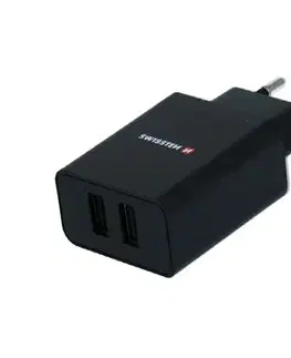 Nabíjačky pre mobilné telefóny Sieťový Adaptér Swissten Smart IC 2 x USB 2,1A Power a Dátový kábel USB  Lightning MFi 1,2 m, čierna 22056000