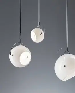 Závesné svietidlá Fabbian Fabbian Beluga White sklenená závesná lampa Ø14 cm