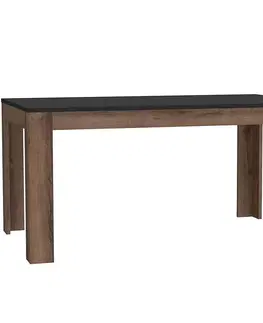 Jedálenské stoly Rozkladací stôl Dub 160/206x90cm šľachtený/Čierny lesk