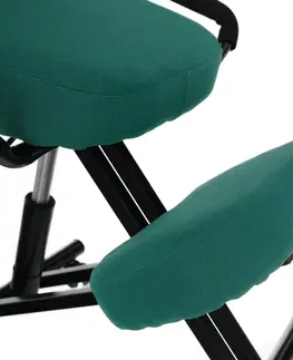 Stoličky Ergonomická kľakačka, zelená/čierna, RUFUS