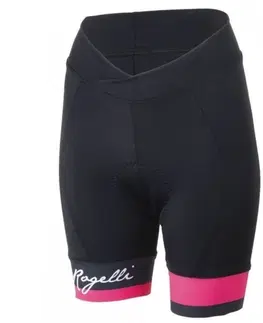 Cyklistické nohavice Dámske cyklokraťasy Rogelli SELECT s gélovú výstelkou, čierno-reflexná ružové 010.244.