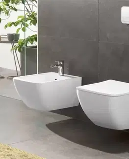 Záchody VILLEROY & BOCH - Venticello Závesné WC s WC doskou SoftClosing, DirectFlush, CeramicPlus, alpská biela 4611RLR1