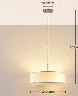 Závesné svietidlá Lindby Závesná lampa Sebatin 40 cm biela
