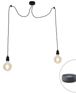Zavesne lampy Inteligentné závesné svietidlo čierne vrátane 2 WiFi G125 - Cava