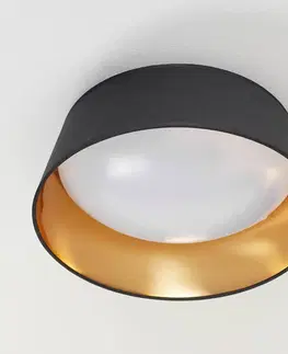 Stropné svietidlá Reality Leuchten Čierno-zlaté stropné svietidlo Ponts diódy LED