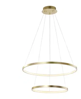 Zavesne lampy Moderné kruhové závesné svietidlo zlaté vrátane LED - Anella Duo
