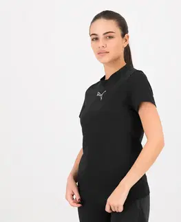 fitnes Dámske bavlnené tričko na fitnes s krátkym rukávom čierne
