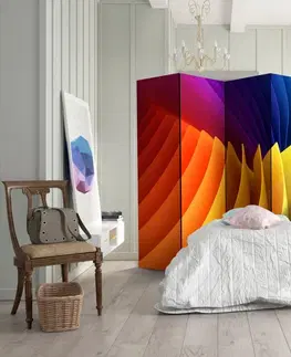 Paravány Paraván Rainbow Wave Dekorhome 135x172 cm (3-dielny)