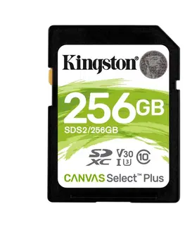 Pamäťové karty Kingston Canvas SeIect Plus Secure Digital SDXC UHS-I 256 GB | Class 10, rýchlosť 100/85 MB/s, SDS2/256 GB