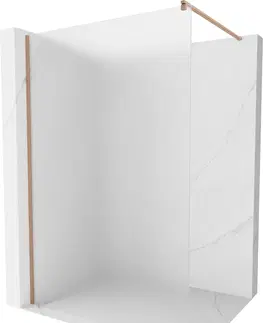 Sprchové dvere MEXEN/S - Kioto Sprchová zástena WALK-IN 80 x 200 cm, dekor 8 mm, meď kartáčovaná 800-080-101-65-30